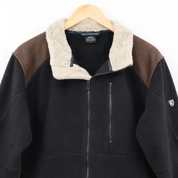 Kuhl Men's Alpenwurx Fleece Long Sleeve Full Zip Black Jacket Size L - Picture 4 of 6